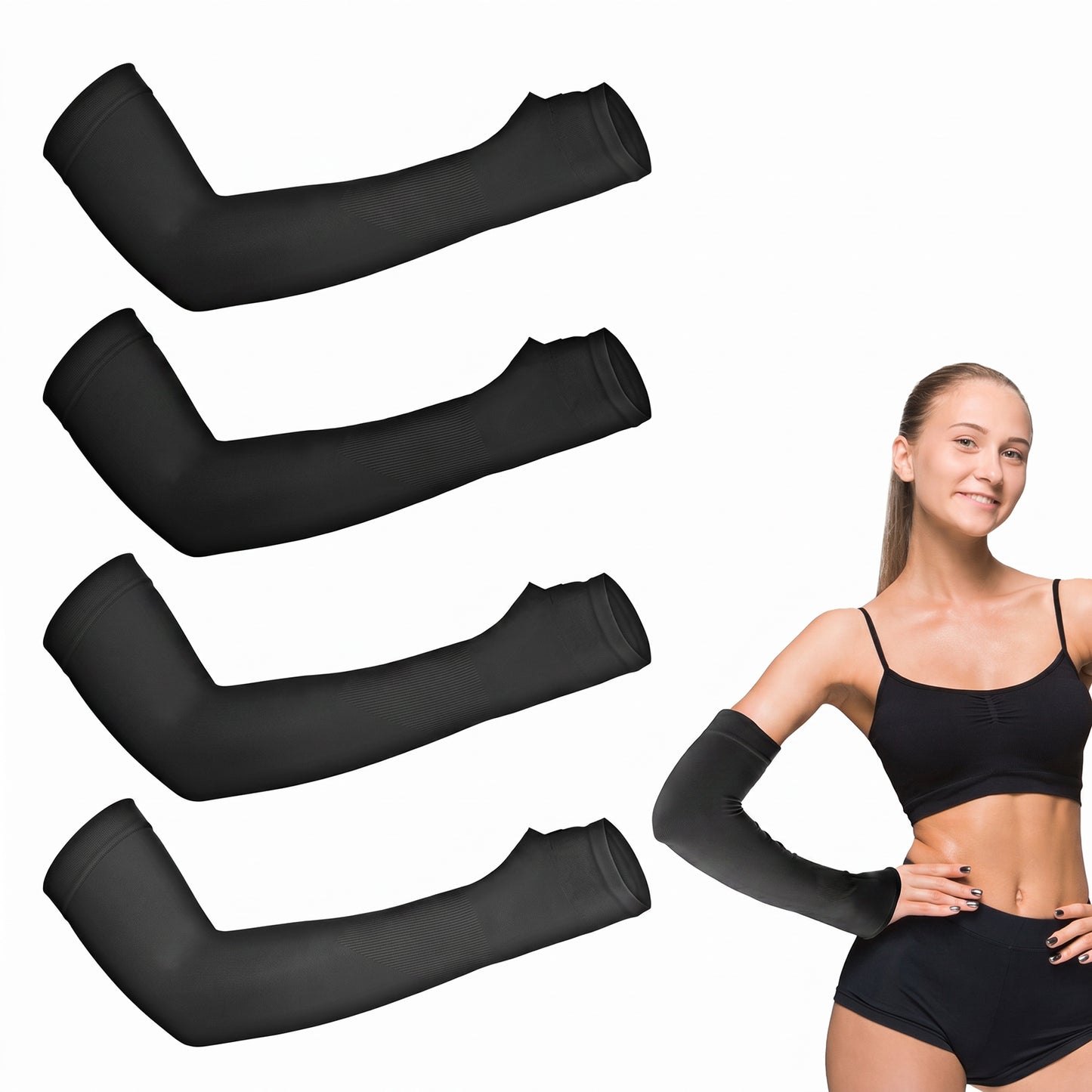 ADLABLD 4 Pairs Protective Arm Sleeve for Thin Skin Elderly Skin Tear and Bruise, Protection Sleeves for Men and Women