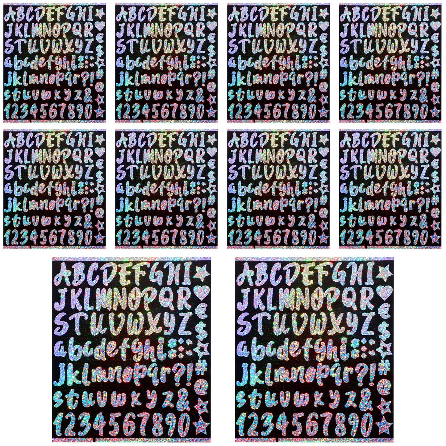 10 Sheets Glitter Alphabet Letter Stickers, Waterproof Personalized Letter Tags Sticker, Vinyl Letter Stickers, Alphabet Stickers to Personalize Your Cups