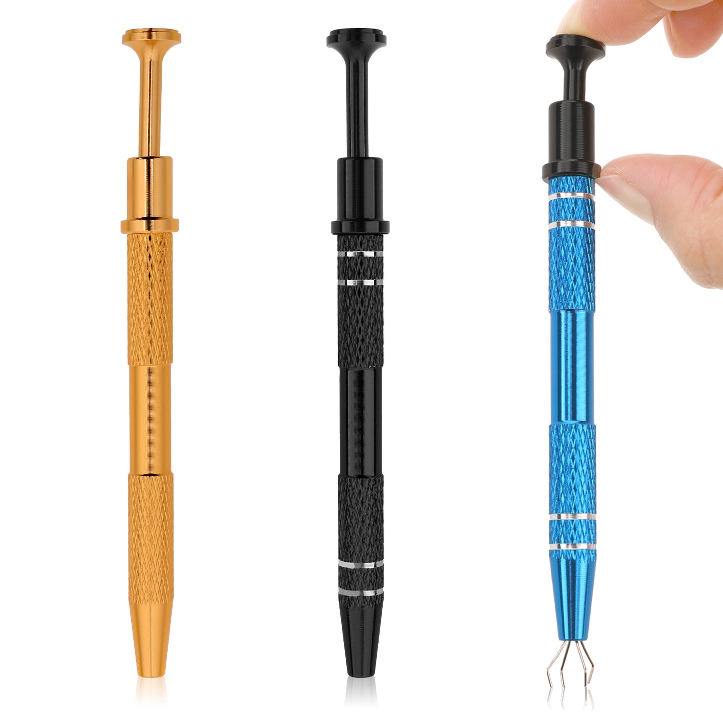 ZEYIYER 3PCS Piercing Ball Grabber Tool, Septum Ball Screw Tool, Pickle Grabber with 4 Prongs, Chip Grabber, Piercing Grabber Tool for Small Parts Bead Pickup