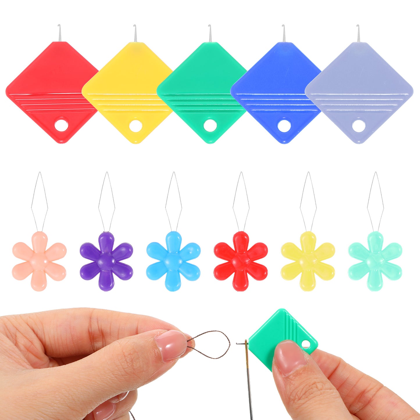 11 Pcs Needle Threaders for Hand Sewing, Simple Needle Threader Tool, Fits All Needles Sizes, Small Eye Easy Needles Threaders Tool for Sewing Machine Crafting