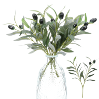 Aysatogc 5 Pcs Faux Olive Branches, 11 Inch Artificial Olive Tree Branches for Vase Faux Olives Leaves Stems for Centerpieces Decoration Wedding Greenery Home Decor