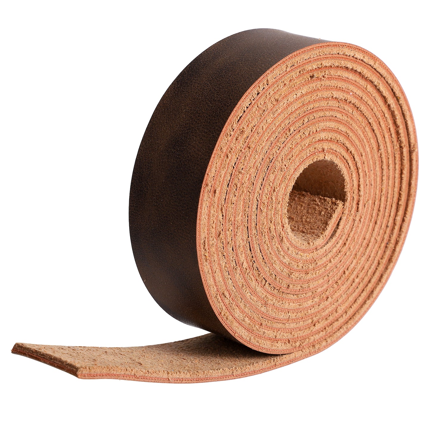 1" Wide Flat Leather Straps for Crafts, Full Grain Oil Tan Strip, Genuine-Leather Straps for Crafts, Tooling, Belt, Garden Tools(2mm Thick 78.7in Long Dark Brown)