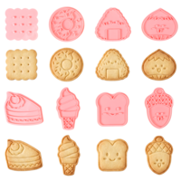 8 Pcs Cute Snacks Cookie Cutters, 3D Icecream Donut Cake Bread Rice Ball Shape Cookie Stamps Fun Biscuit Cutters Molds for Cupcake Pancake Pie Pastry Decorations