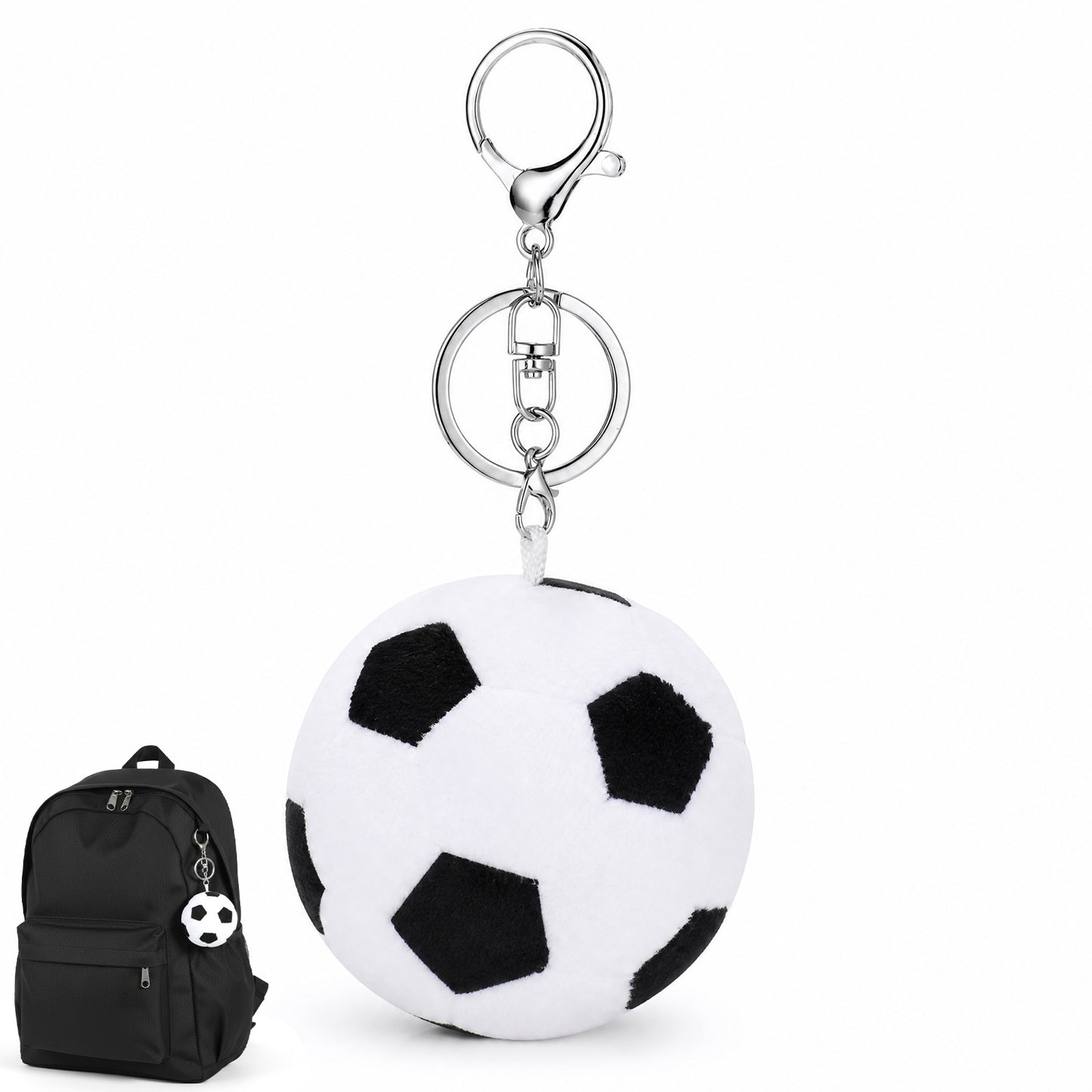 Apausvcm Cute Soccer Keychain, Plush Football Keychain Backpacks Charm Keychains Soccer Keychains Pendant Decoration Gifts for Men Women Soccers Party Favors Soccers Fans Boys Girls Gifts