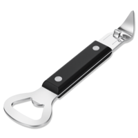 1 Pack 2-in-1 Manual Stainless Steel Can, Magnetic Bottle Opener, for Refrigerator Stick & Easy Storage, Built-in Cap Catcher, Dishwasher Safe, Suitable for Opening Cans & Bottles (Black)