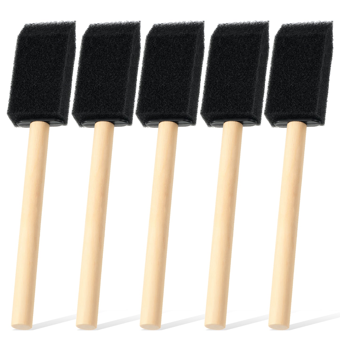 5 Pcs Foam Paint Brushes, 1" Sponge Paint Brush with Wood Handle, Sponge Brushes for Painting DIY Craft Varnishes Painting and Cleaning