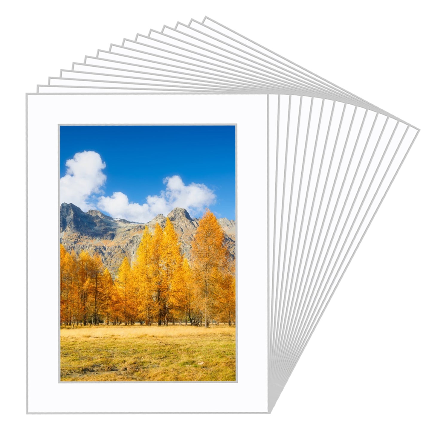 15 Pack White Pre-Cut 6x8 Picture Mounts for 5x7 Pictures Display, Frame Matted Photo Frame Mat Acid-Free Picture Mats Bevel Photo Board Show for Photos, Prints, Artworks