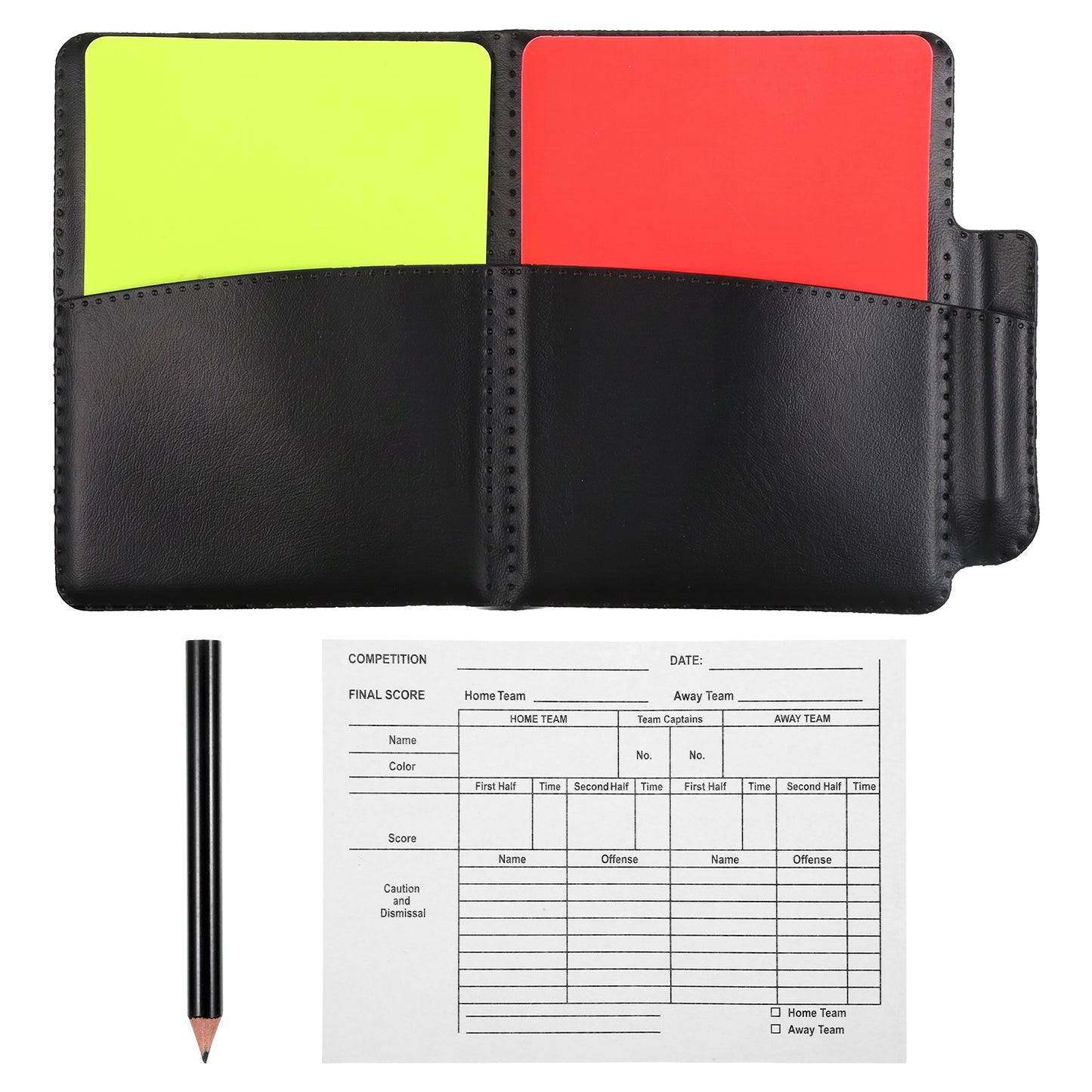 Dplolng Soccer Referee Cards Set,Referee Warning Red Card Yellow Card with Leather Wallet Recording Papers Pencils Warning Referees Kit for Soccer Football Volleyball Baseball Matches