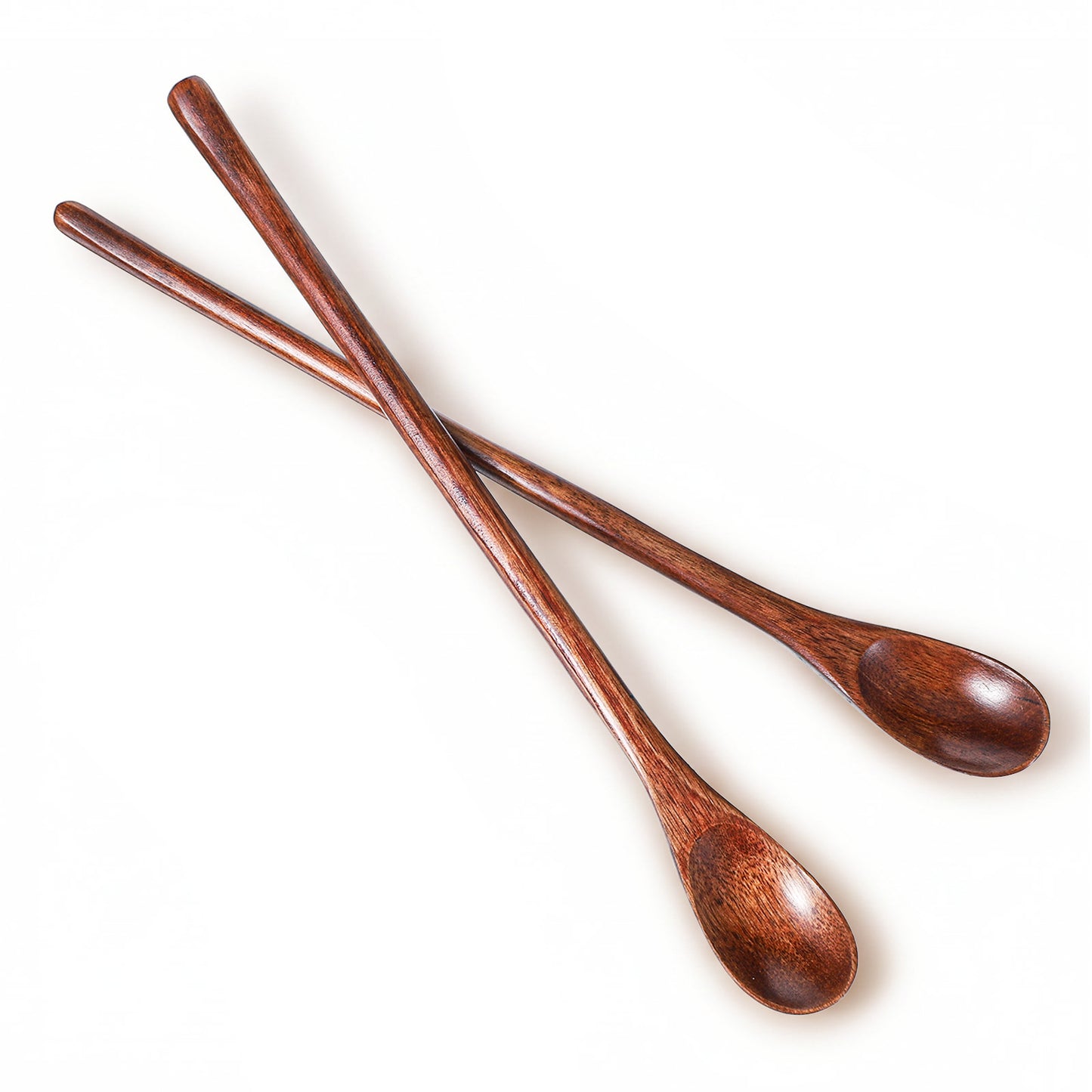 2 PCS Long Wooden Spoon, 9.25 Inch Wooden Teaspoon, Long Handle Wood Spoons for Honey and Coffee Stirring Mixing Kitchen Bar Restaurant
