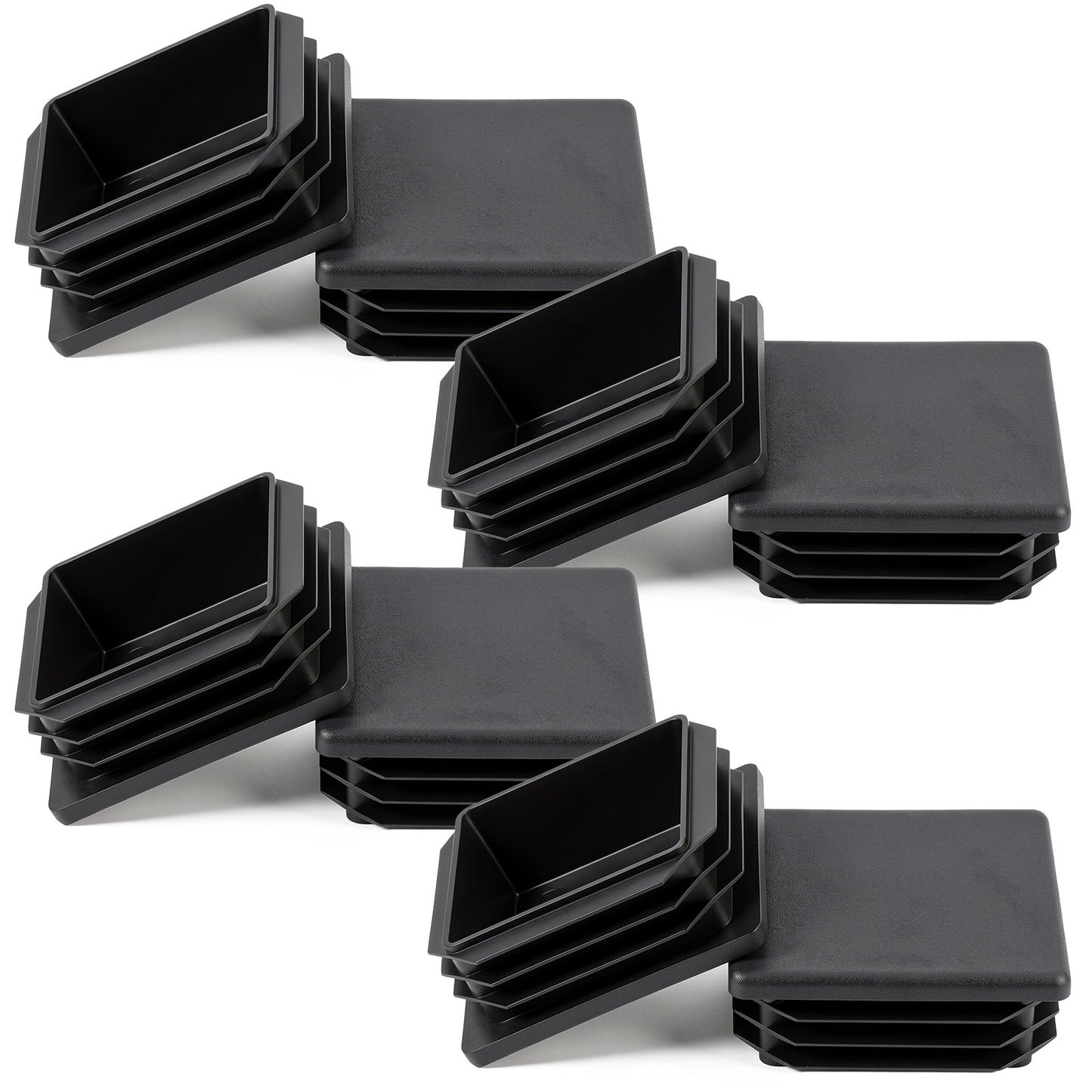 8 Pack 1.5 Inch Square Tube End Caps Plastic Plugs, Black Square Tubing Plug, Non-Slip Anti-Scratch Plastic Tubes with Caps for Chair Glides, Furniture Leg Protectors
