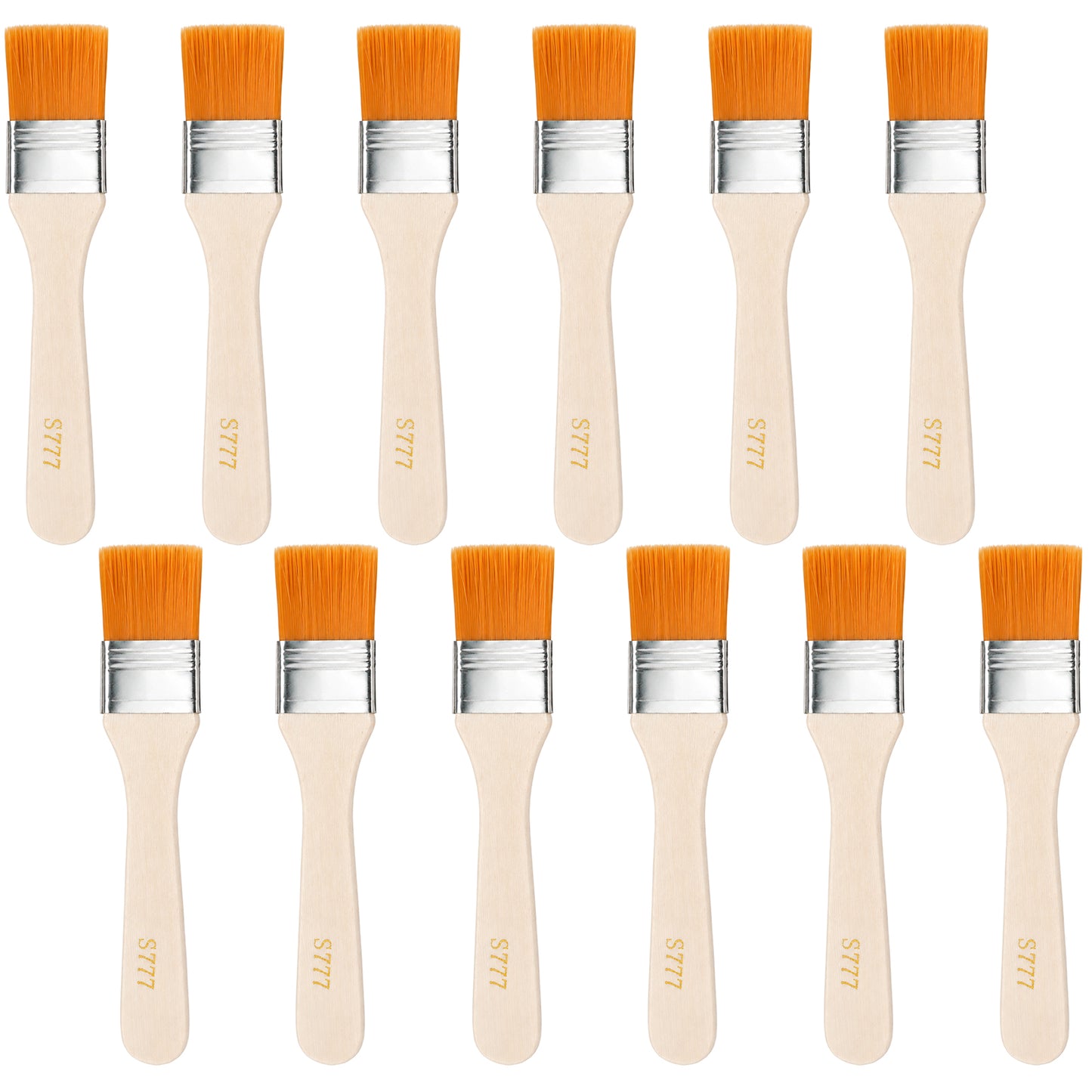 ZEYIYER 12Pcs Small Paint Brush, 1 inch Width Paint Brushes, Trim Painting Brush Tool with Wood Handle for Wall, Door, Cabinet, Fence, Furniture, Drawing