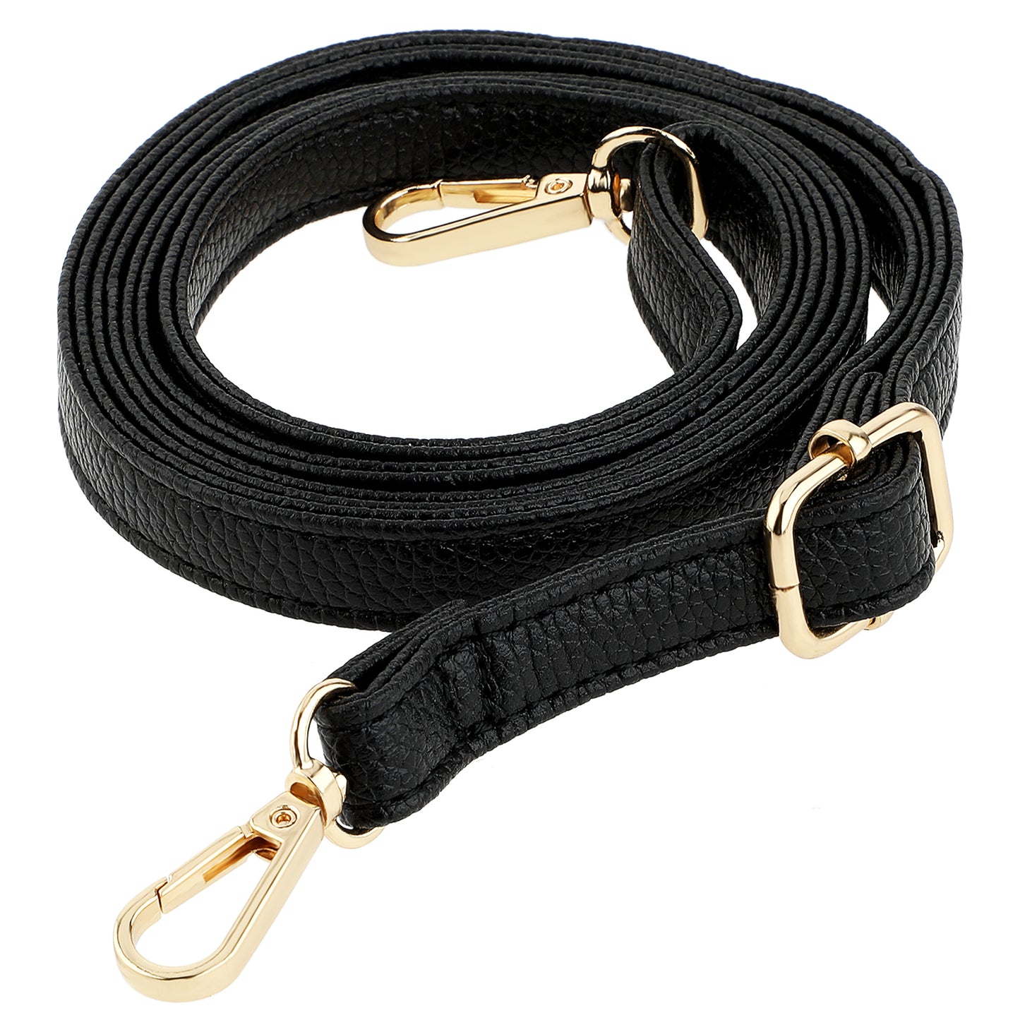 Tweruna Leather Purse Strap, 31.9 to 59.8 Inch Adjustable Leather Strap for Purse, Black Replacement Straps for Handbags, Crossbody Bag, Tote Bag