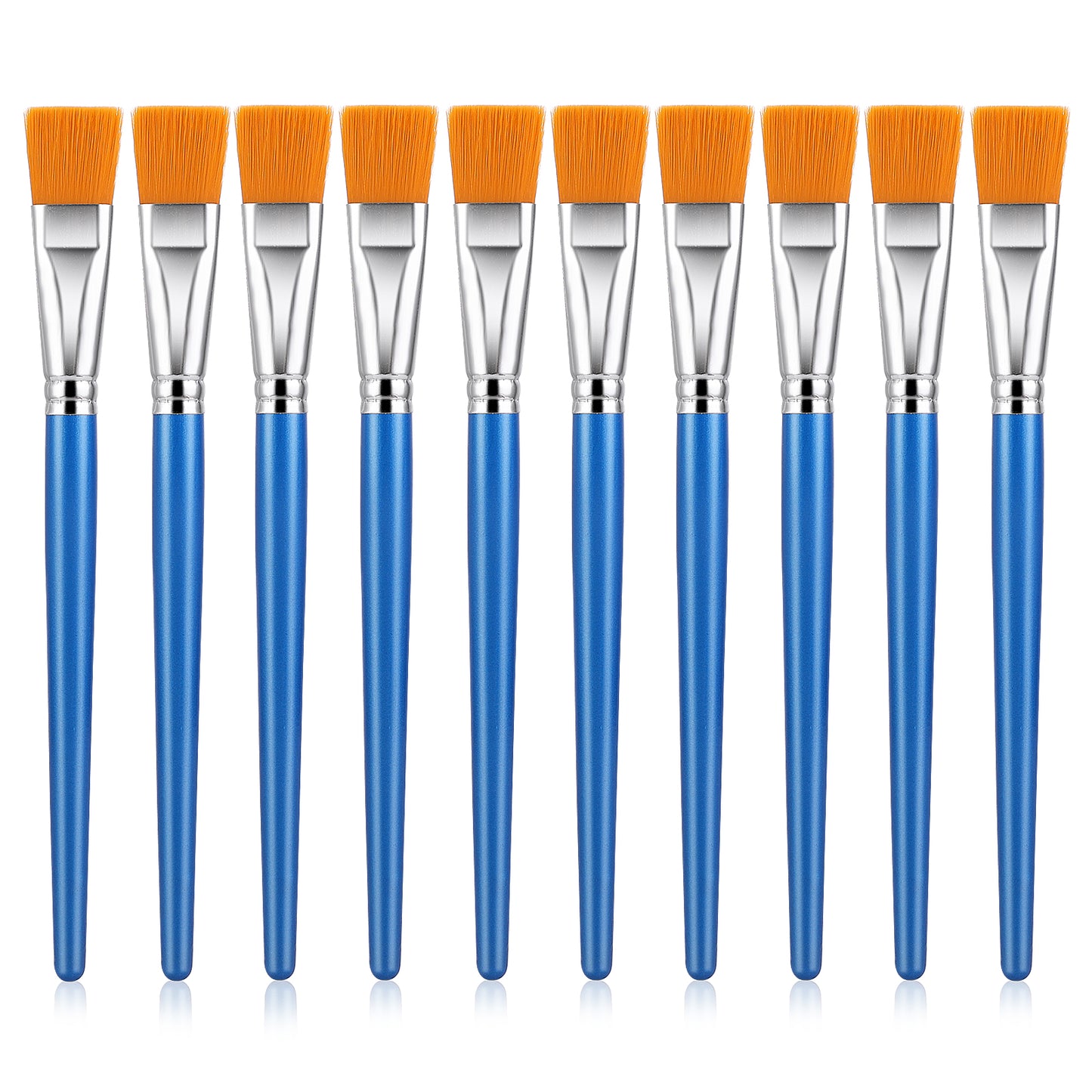10 Pcs Flat Paint Brushes for Acrylic Painting, 1 Inch Art Paint Brushes Artist Painting Brush for Acrylic Watercolor Oil Detail Painting
