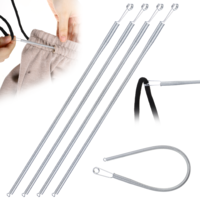 4 Pcs Spring Drawstring Threader Tool, Easy Threader Drawstring Replacement Tool, DIY Rope Threaders Clip for Hoodies, Pants, Shorts