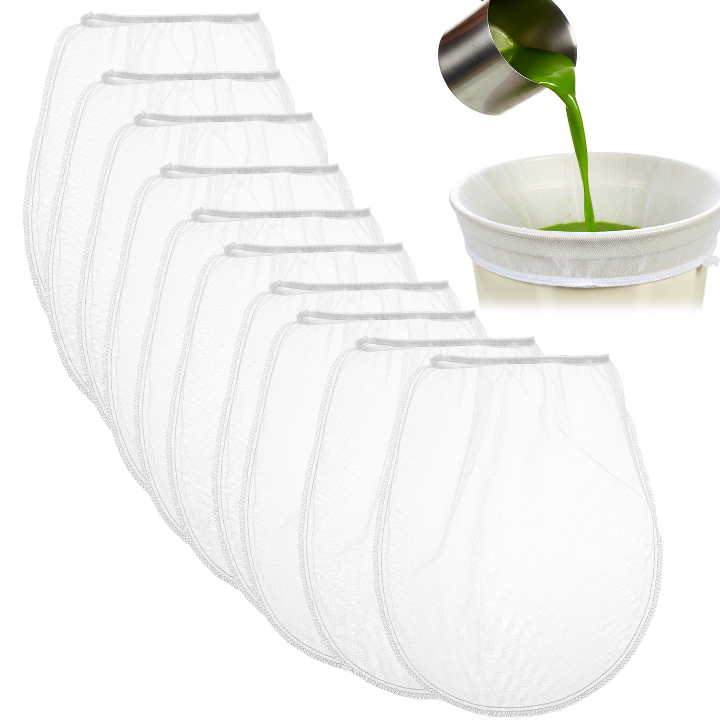10 Pcs Paint Strainer Bags, 1 Gallon Paint Filter Strainer, Elasticity Opening Strainers Bags for Paints Gardening