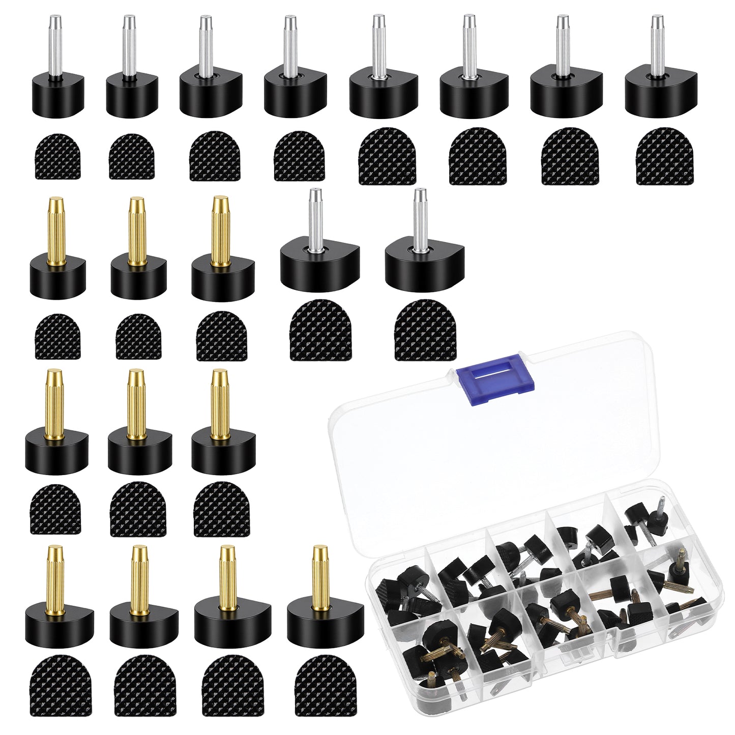 Ajcotahm 20 Pairs High Heel Replacement Tips, Non-Slip High Heel Repair Caps 10 Sizes (8-12mm) Black U-Shape Shoe Heel Repair Kit for Women