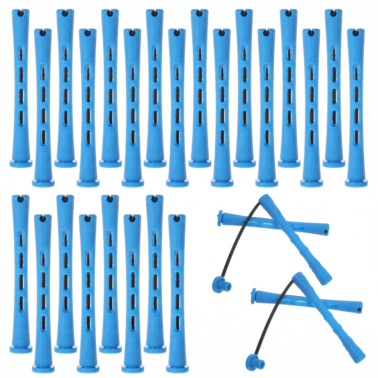 PEOVLVN 40 Pcs Perm Rods for Short Hair, Plastic Cold Wave Small Perm Rods for Long Hair, Hair Rollers Curling Rods for Women DIY Hairdressing Tools (Blue)