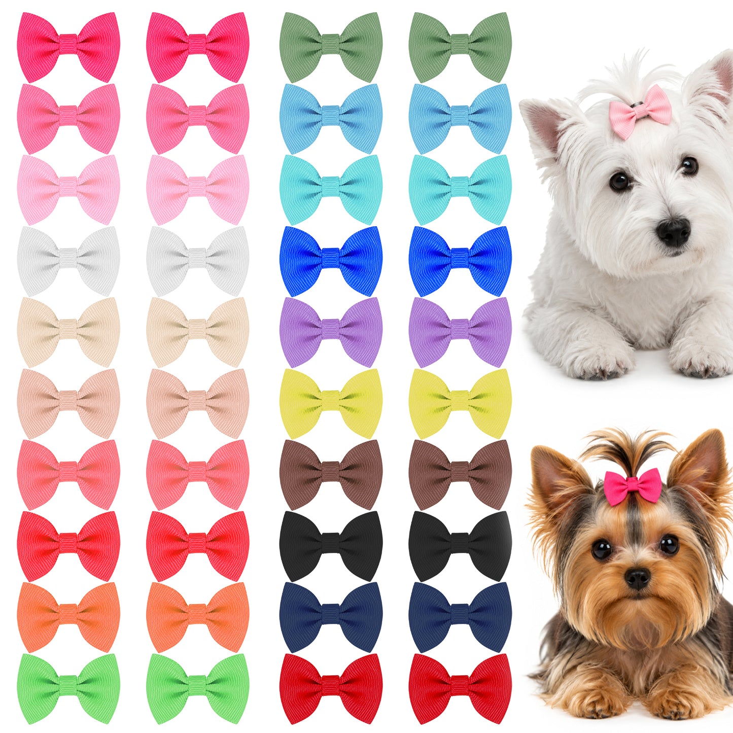Apojgitn 40PCS Dog Bow Hair Clips, Colorful 1.4Inch Girl Dog Pin Pet Supplies Small Hair Clips for Dogs Grooming Pet Hair Accessories for Party Christmas Birthday