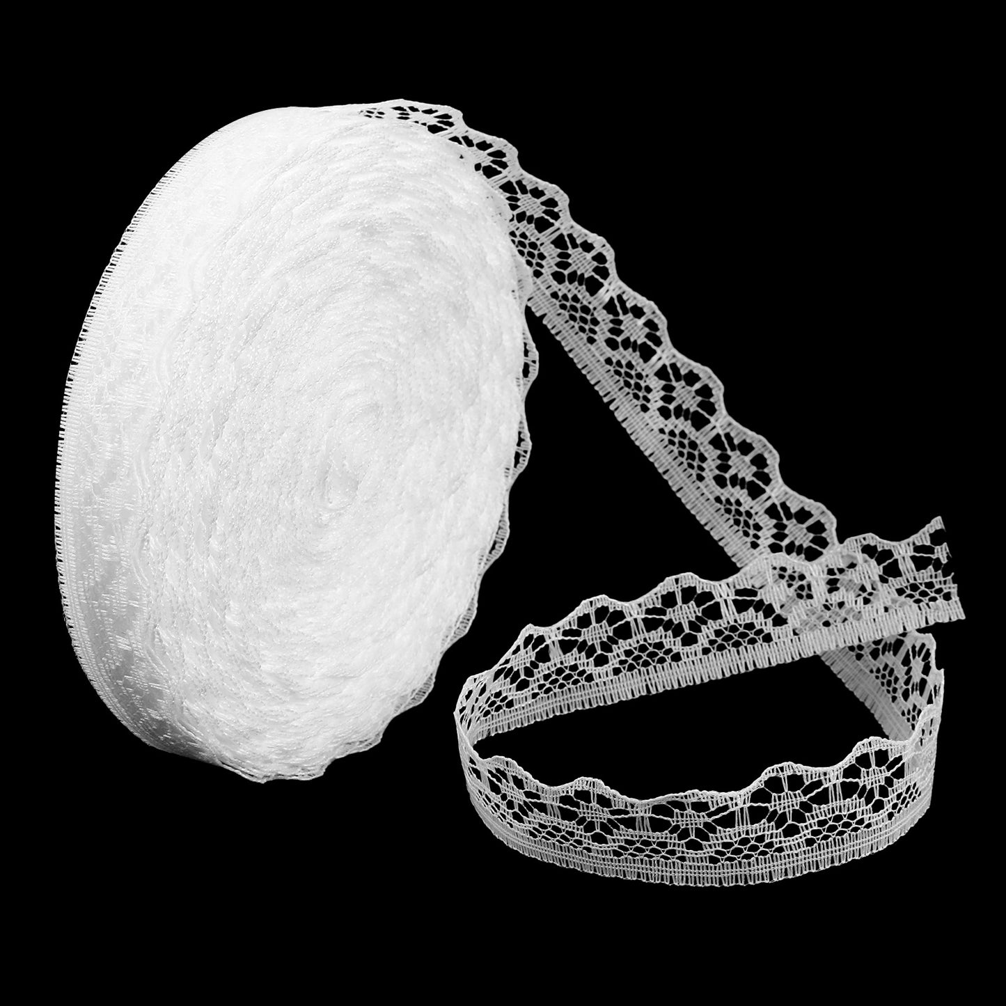 30 Yards 0.5 Inch White Lace Ribbon, Soft Durable Lace Trim for Sewing Crafts, Wedding Decoration and Gift Wrapping