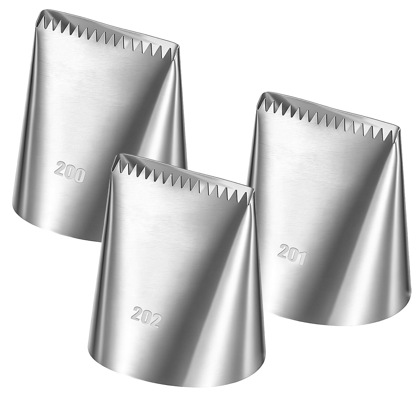 3 PCS Piping Tips for Cake Decorating, Large Frosting Piping Kit Stainless Steel Icing Piping Nozzles for Cookie Cupcake Baking Buttercream Supplies