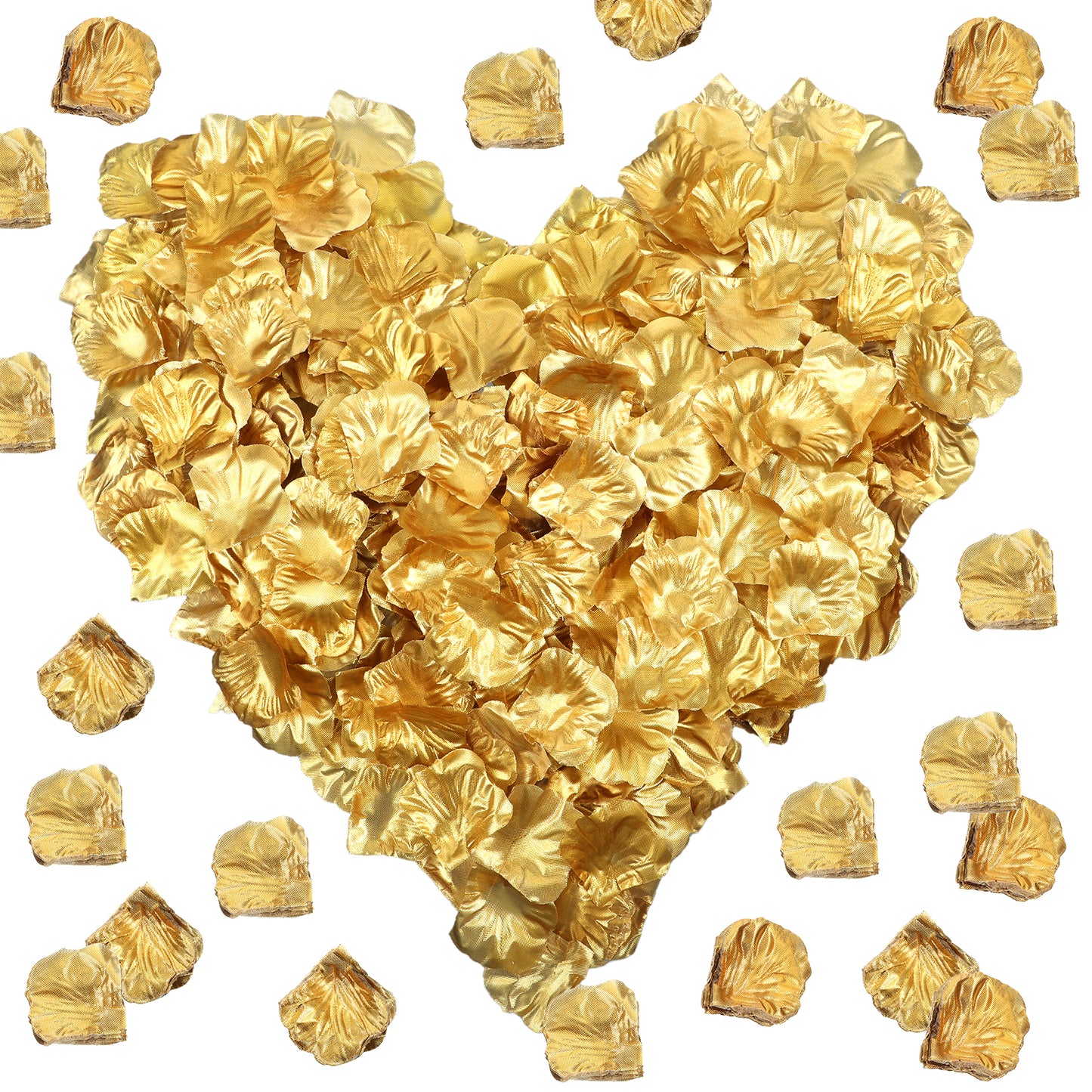 Aphumedc 300PCS Fake Rose Petals, Artificial Rose Petals for Galentines Day Decorations, Gold Flower Petal for Proposal Girl Party Valentine's Day, Romantic Decor for Special Night-Gold