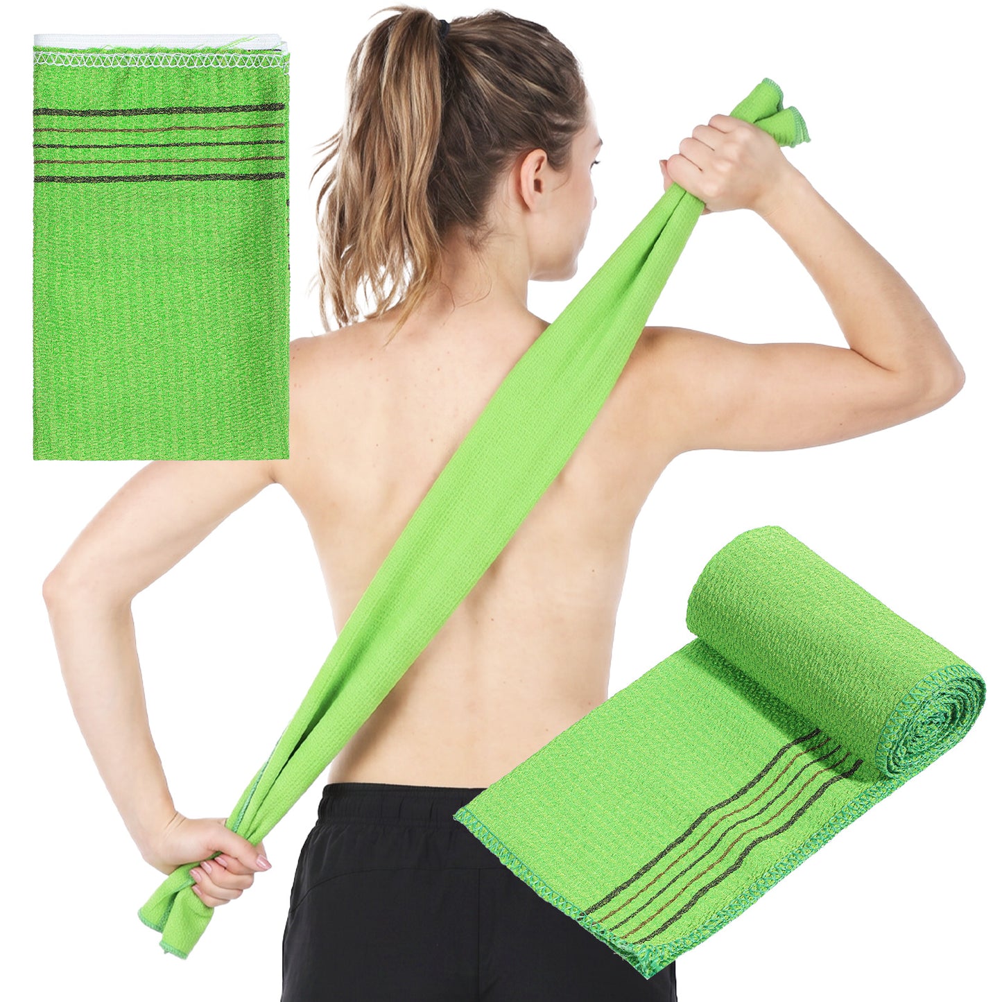 2 Pcs Korean Washcloth Exfoliating and Mitts Set, Body Back Scrubber Exfoliating Shower Towel for Body Face Shower Bath Scrub and Exfoliator