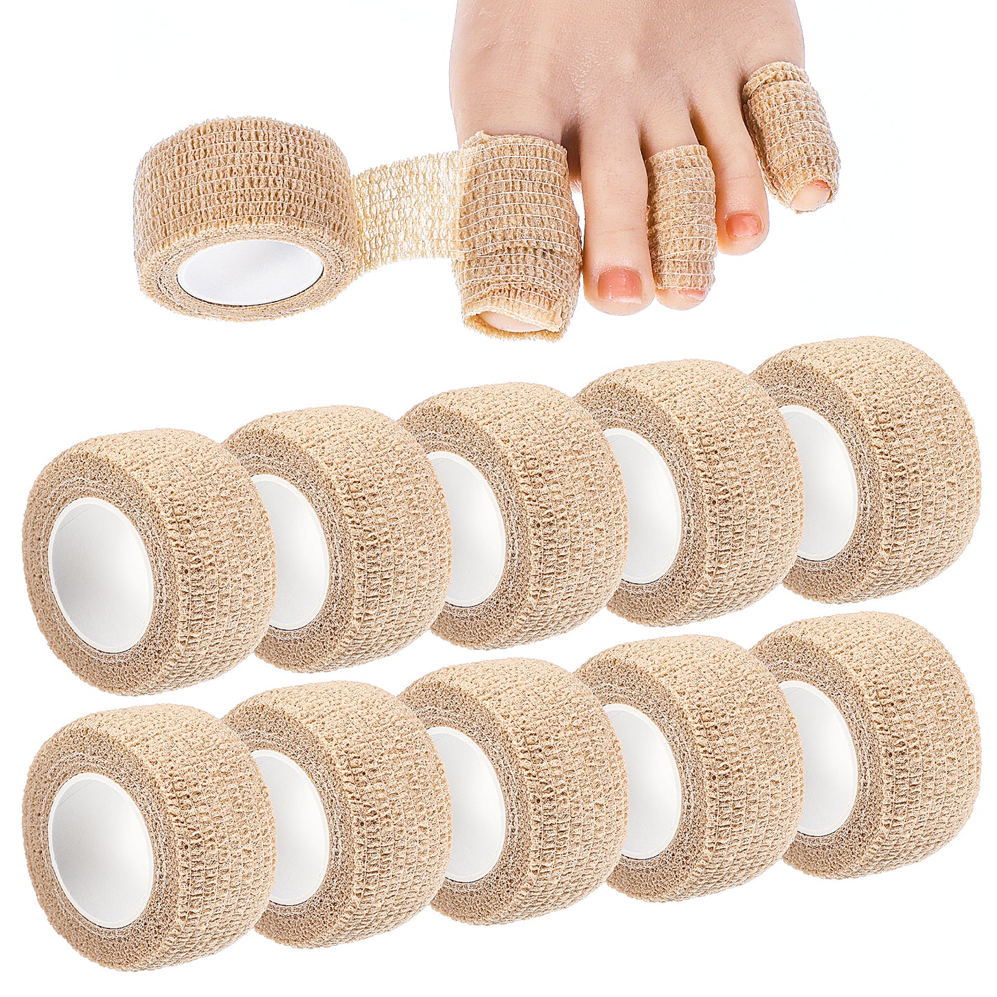 10 Pcs Broken Big Toe Little Toenail Protectors Women Men, Toe Guards for Feet Sleeve, Toes Cushions for Pain Relief, Runners Big Toes Caps Covers Bandage