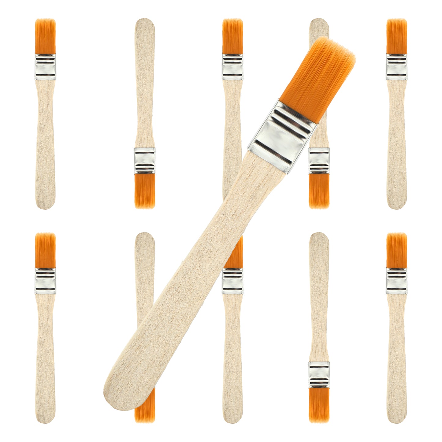 10 PCS Small Paint Brush Set, 0.5" Width Flat Paint Wood Brushes Watercolor Small Brushes Edge Painting Brush Tools for Acrylic Watercolor Oil and Craft Projects