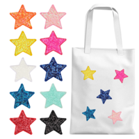 10 Pcs Sequin Star Iron on Patches Shiny Stars Patches Embroidery Sequin Patches Glitter Star Embroidered Patches Sew on for Clothing Jeans Dress Repair Decoration
