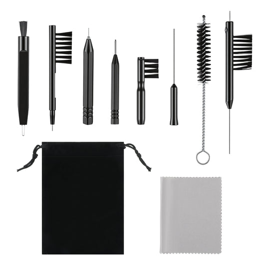 10 PCS Hearing Aid Cleaning Kit Tools, Multi-Functional Hearing Aid Brushes for Cleaning Earbuds, Headphones, Amplifiers, with Bag, Gifts for Relatives and Friends