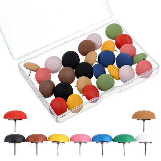 1 Box 30PCS Matte Push Pins, Cute Decorative Push Pins Colorful Round Map Pin Resin Thumb Tacks Bulletin Board Tacks for Cork Boards, Photos, Calendar, Home, Office