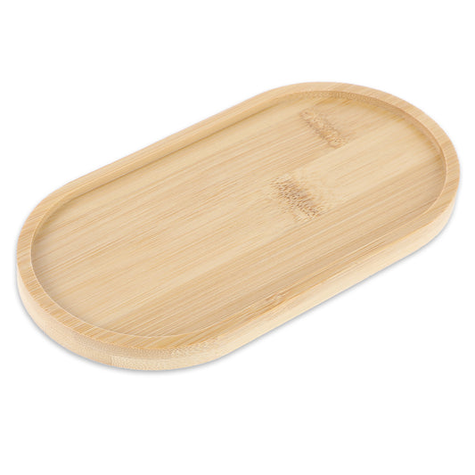 ZEYIYER Small Wood Tray, Acacia Wooden Serving Tray 6.6 X 3.4 Inch Natural Wood Platter, Bathroom Kitchen Platter, Oval Board Charcuterie Plates for Party Dinner Fruits Food Dish Coffee Tea Platter