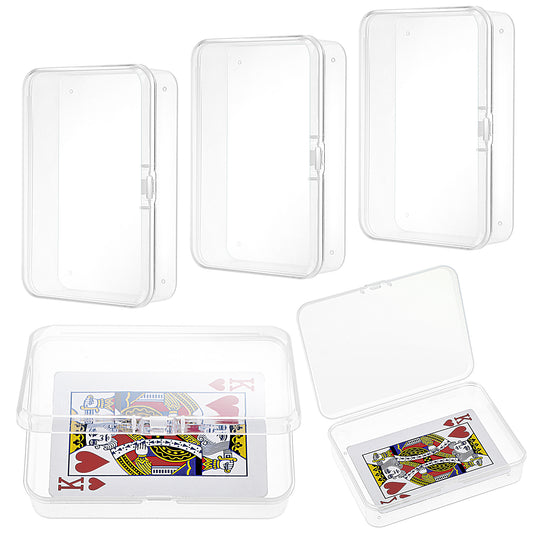 ASTER Playing Deck Card Cases Clear Plastic Card Deck Box Trading Card Storage Box Card Holder Box Collectible Trading Card Cases for MTG TCG, Each Case for 100 Pcs Cards (5 PCS)