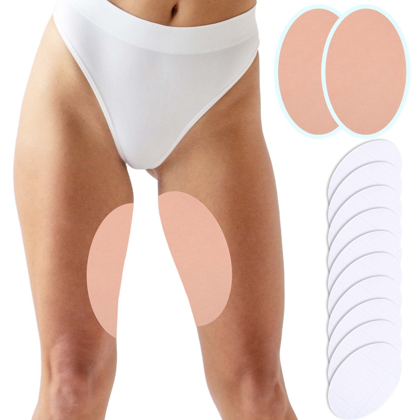 10 Pcs Thigh Inner Anti-Chafing Sticker, High Elastic Cotton Self Adhesive Thigh Patch Prevents Chafing
