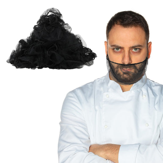 100 Pack Beard Nets Food Service Beard Covers Beard Guards Black Comfortable Protective Beard Covers Beard Mask for Men Facial Hair