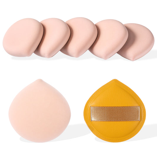 ZEYIYER 5 PCS Makeup Sponges for Foundation, Korean Makeup Foundation Sponge, Cushion Puff for Foundation and Powder, Fluffy Teardrop Latex Foundation Applicator for Liquid Cream Powder