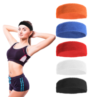 ZEYIYER 5 PCS Sweat Bands Headbands for Men Women, Workout Headbands, Sweat Wicking Headband, Cloth Sweat Sports Headbands for Tennis, Running, Basketball, Working out Outdoor