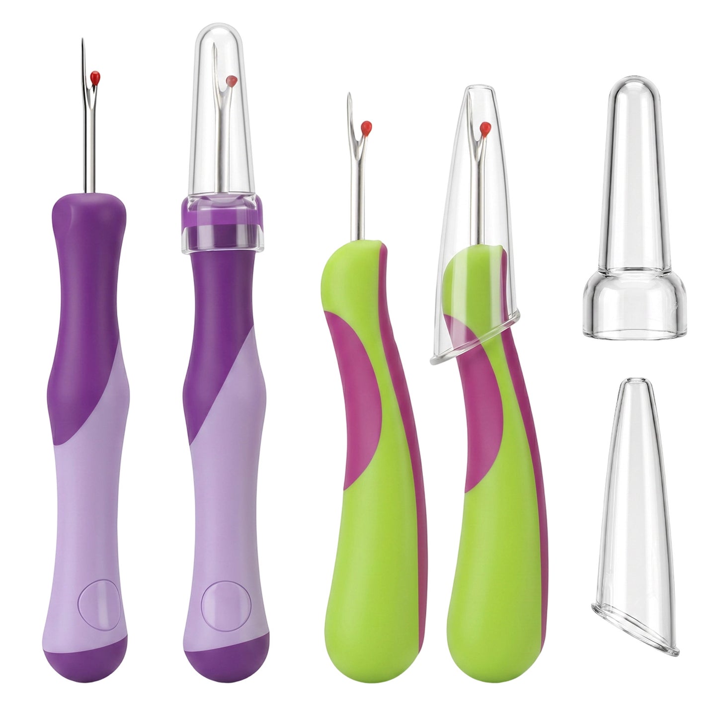 4 Pcs Seam Rippers for Sewing, Seam Ripper and Thread Remover, Unpicker Stitch Remover Tool for Hand Sewing Knitting Crafting Stitching(Purple+Green)
