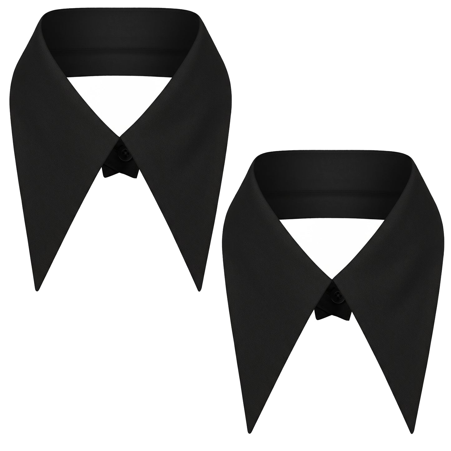 Aeaocvo 2Pcs Fake Collar for Women, Detachable False Collar for Dresses Blouses Sweaters Half Shirt Faux Blouse Collars(Black,Black)
