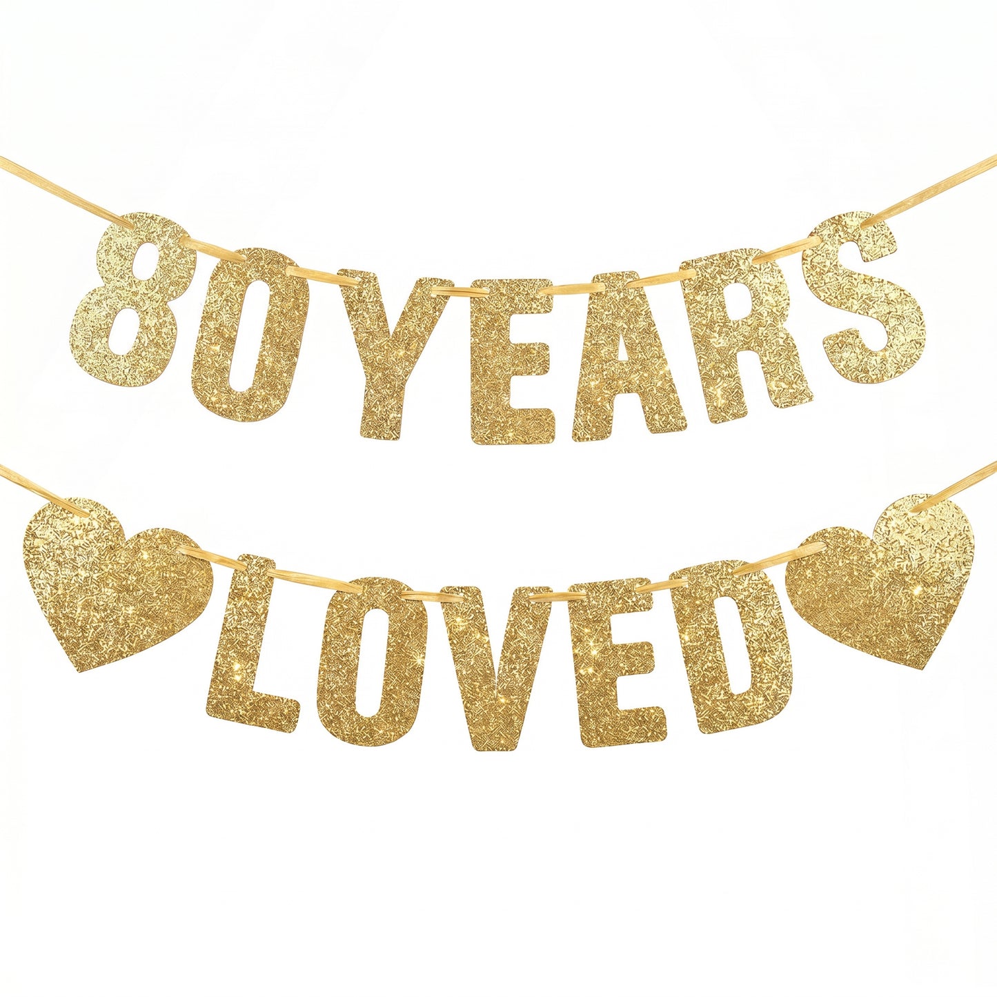 60 Years Loved Banner, Gold Glitter Happy 60th Birthday Banner 60th Birthday Party Decorations for Women Men