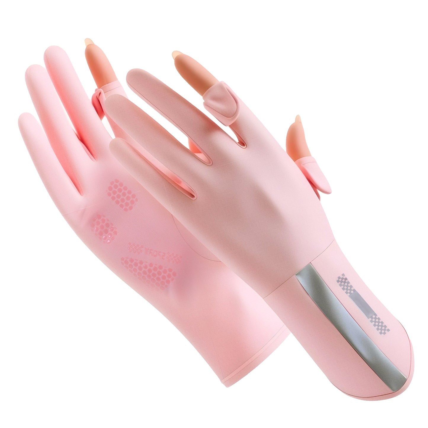 1 Pair UV Protection Gloves, Full Finger Sun Protection Gloves Breathable Cycling Driving Glove Summer Outdoor Glove for Women Driving Hiking Riding (Pink)