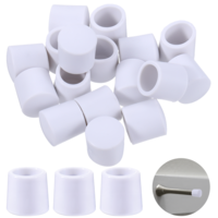 YQQYG 16 PCS 0.39 Inch Door Stop Caps, Door Stopper Rubber Tip Replacement Door Stopper Caps White for Door and Wall Protection