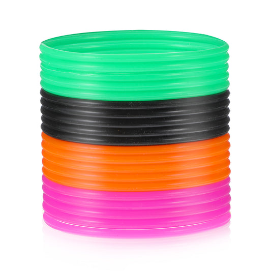 ZEYIYER 20 PCS Retro Solid 80s Neon Jewelry Accessories for Women, 4 Colors Silicone Neon Jelly Bracelets, Costume Wrist Band Hair Elastics, for Men Women Party Favors