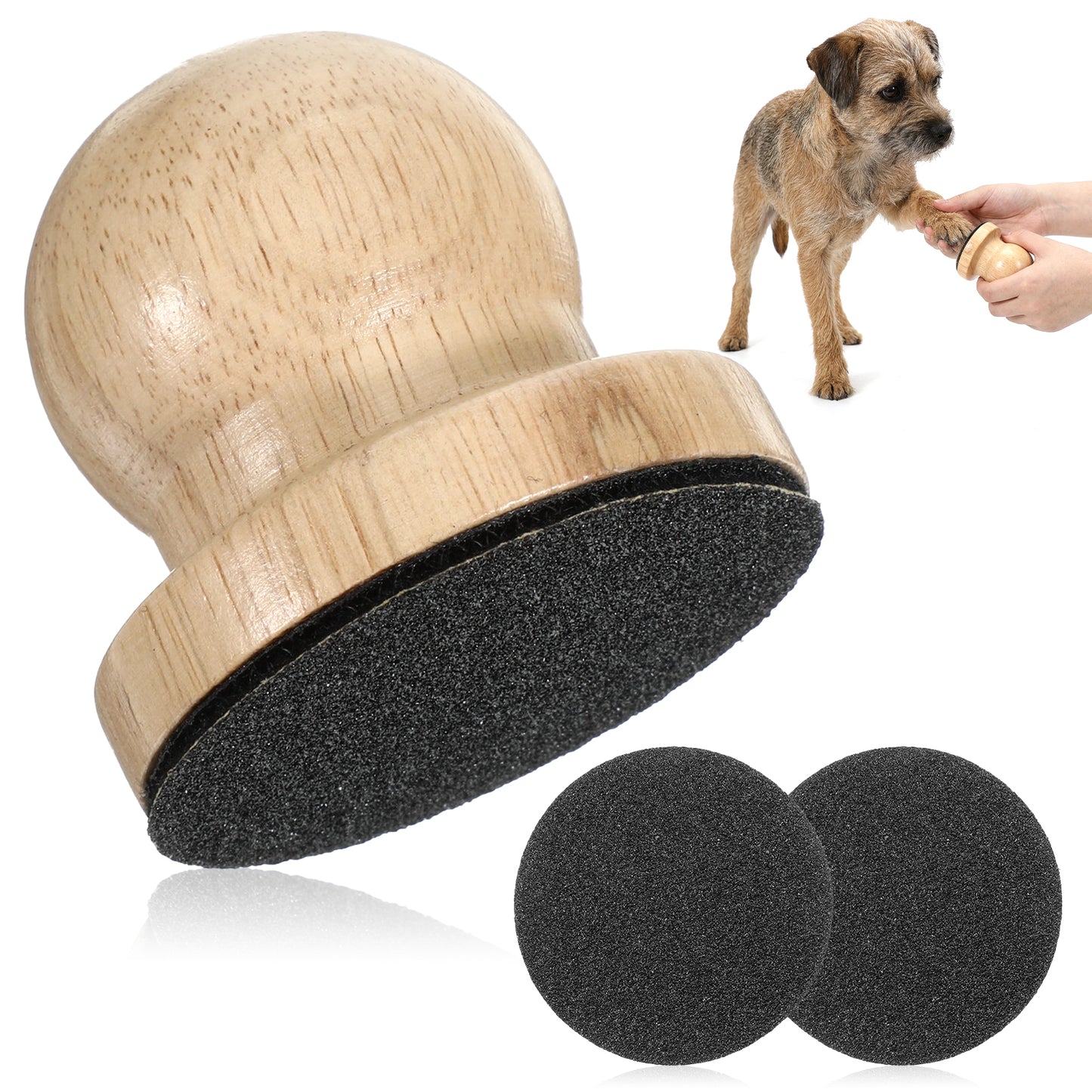 Dplolng Dog Nail File,Pawsmooth Silent Dog Nail File with 3 Replaceable Filing Disc Wooden Pet Nails Files for Dogs & Cats Safe and Easy Nails Care,Ensures Smooth and Healthy