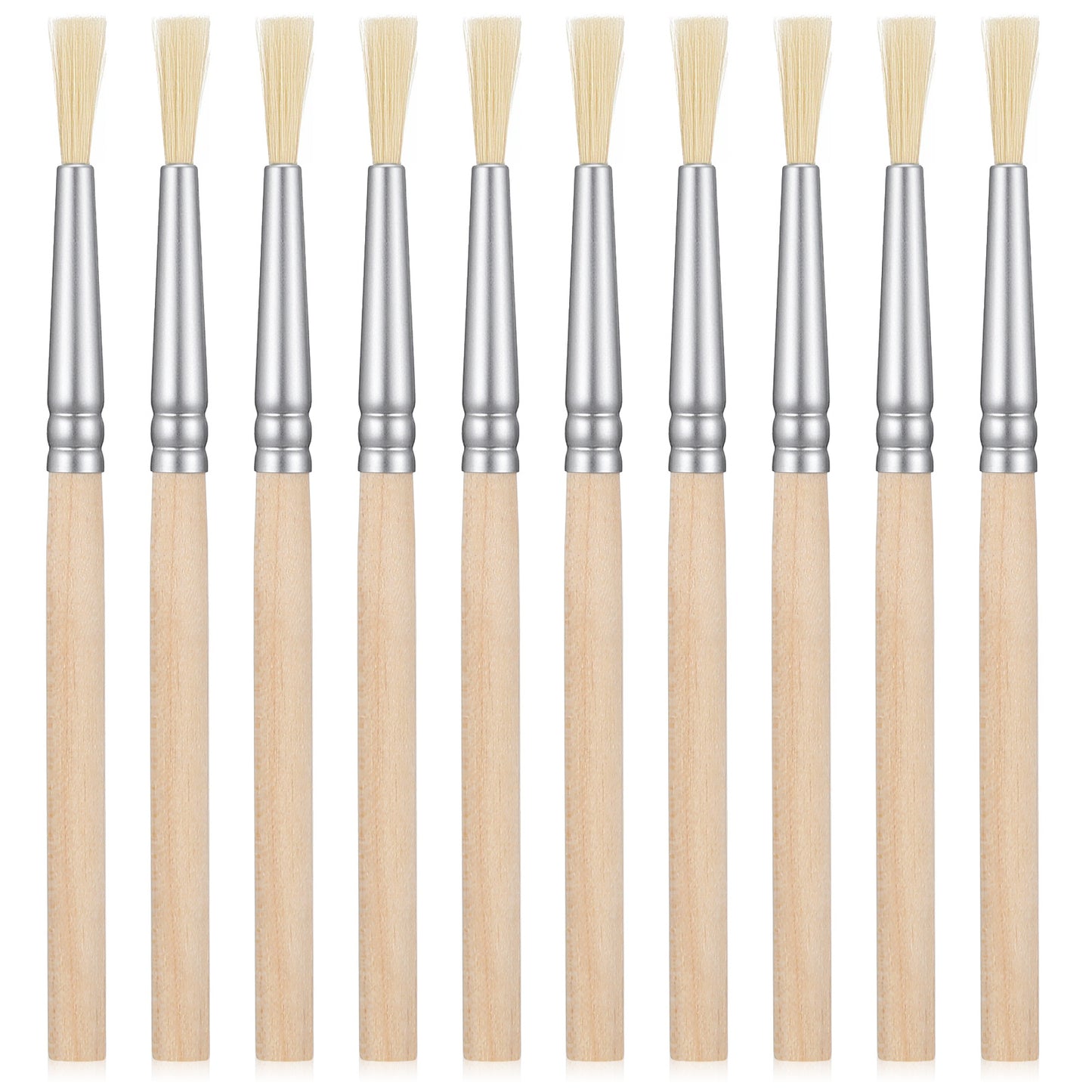 10 Pcs 3/5 Inch Small Paint Brushes, 3.5 Inch Mini Craft Paint Brushes with Wood Handle, Artist Craft Brush Set for Watercolor, Acrylic & Detail Painting