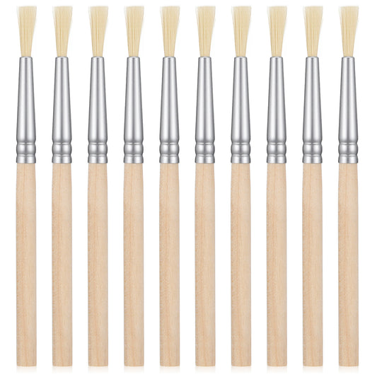 10 Pcs 3/5 Inch Small Paint Brushes, 3.5 Inch Mini Craft Paint Brushes with Wood Handle, Artist Craft Brush Set for Watercolor, Acrylic & Detail Painting