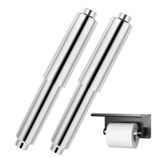 YQQYG 2PCS Toilet Paper Holder, Spring Loaded Toilet Paper Roll Holder Replacement Spring Rod (11 Cm -16.5 Cm, Chrome)