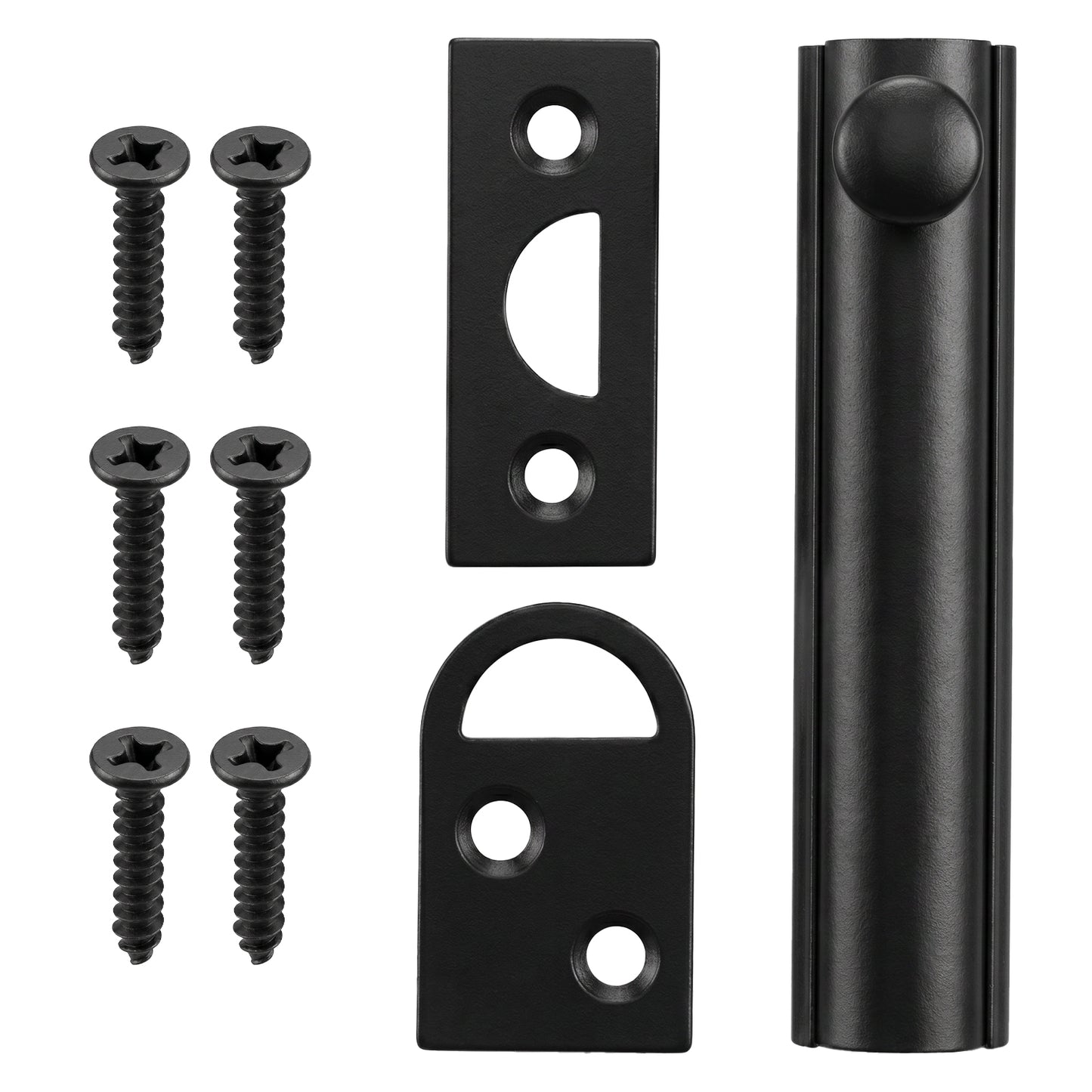 3 Inch Brass Surface Bolt, Heavy Duty Concealed Slide Lock for Door with Screws for Windows Cabinet Wooden Fence Yard, Black