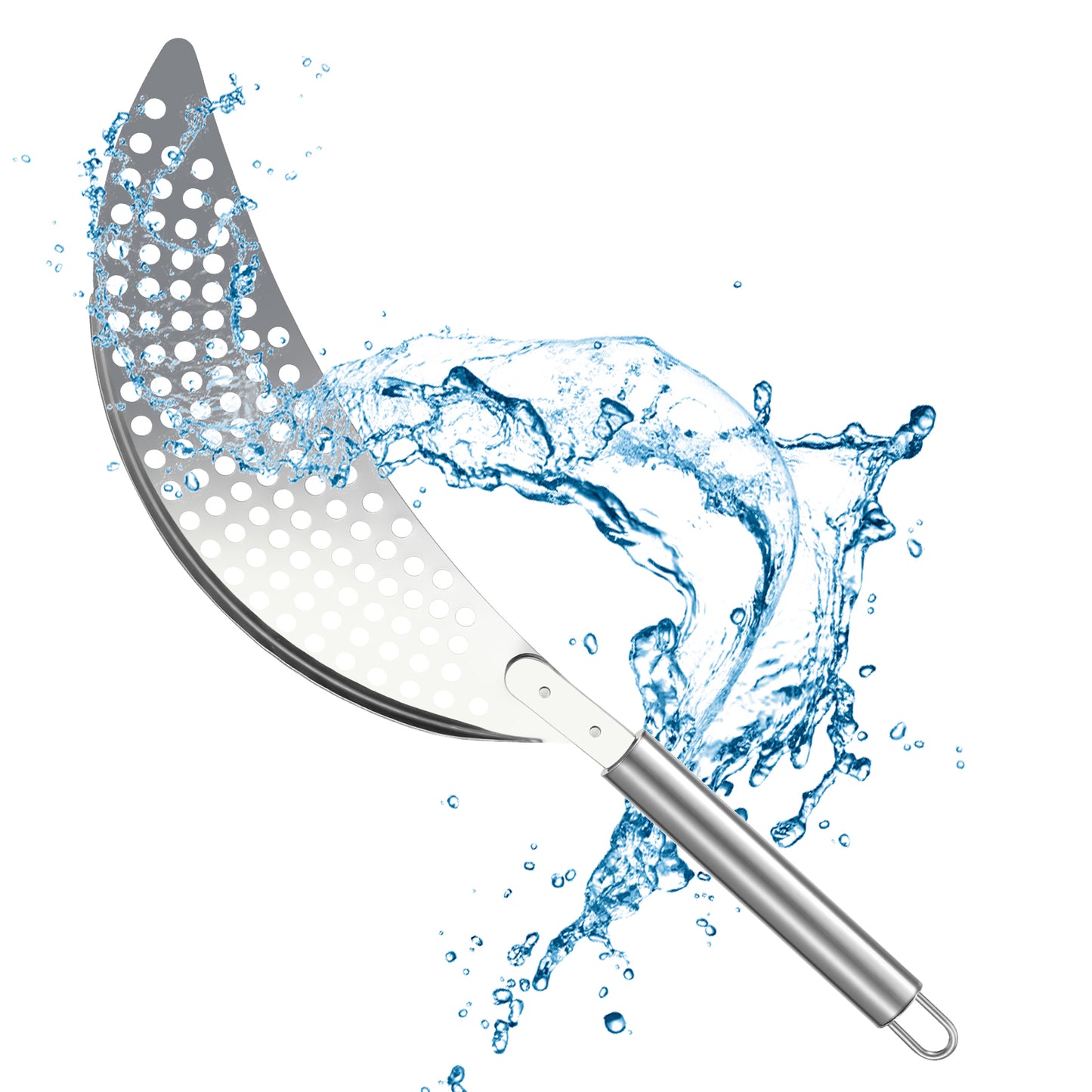 Stainless Steel Held Pot Strainer, Durable Pasta Strainer with Handle, Insert Pan Drainers, for Spaghetti Fry Noodles Fruit Vegetable Kitchen Pots Pans (36×6.5 Cm/14.17×2.55 Inch)