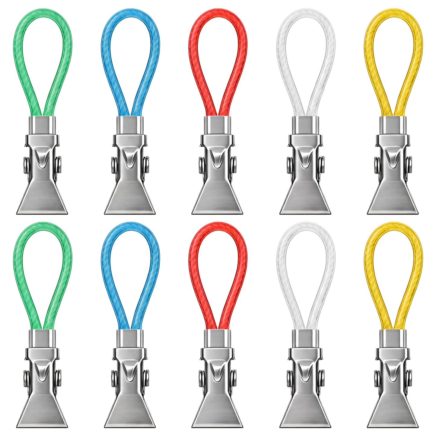 10 PCS Towel Clips for Kitchen, Metal Towels Clip with Hanging Loop, Multi-color Kitchen Towel Clips for Bedroom, Bathroom, Cupboard